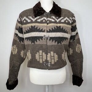 Rod Ranchwear Women's Aztec Southwestern Wool Cowgirl Ranch Jacket Size Medium